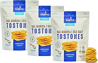 Samiya Plantain Chips | Sea Salt | Crunchy Tostones Snack | All-Natural Gluten-Free NON-GMO Kosher OU | Vegan & Soy-Free | Thin Crispy Plantain Chips | No Artificial Ingredients | 12.3 ounce | 3 Pack