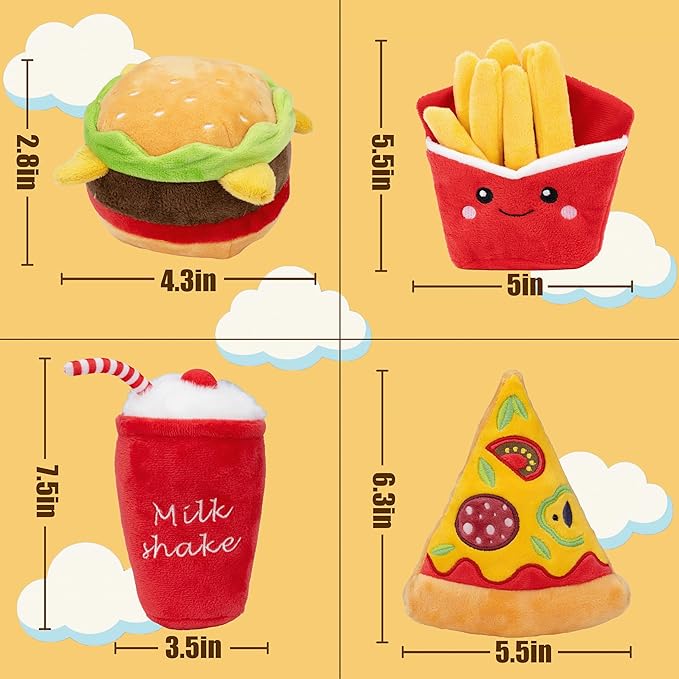 Juguete de Peluche para Perro Forma de Comida con Chillido 2 Piezas miniatura 3