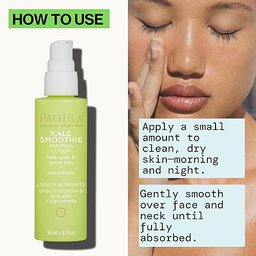 Miniatura 9 de Pacifica Beauty  Loción refinadora de batidos de col rizada  Suero hidratante facial  Ayuda al enrojecimiento, poros, texturas, tono  Superverdes,