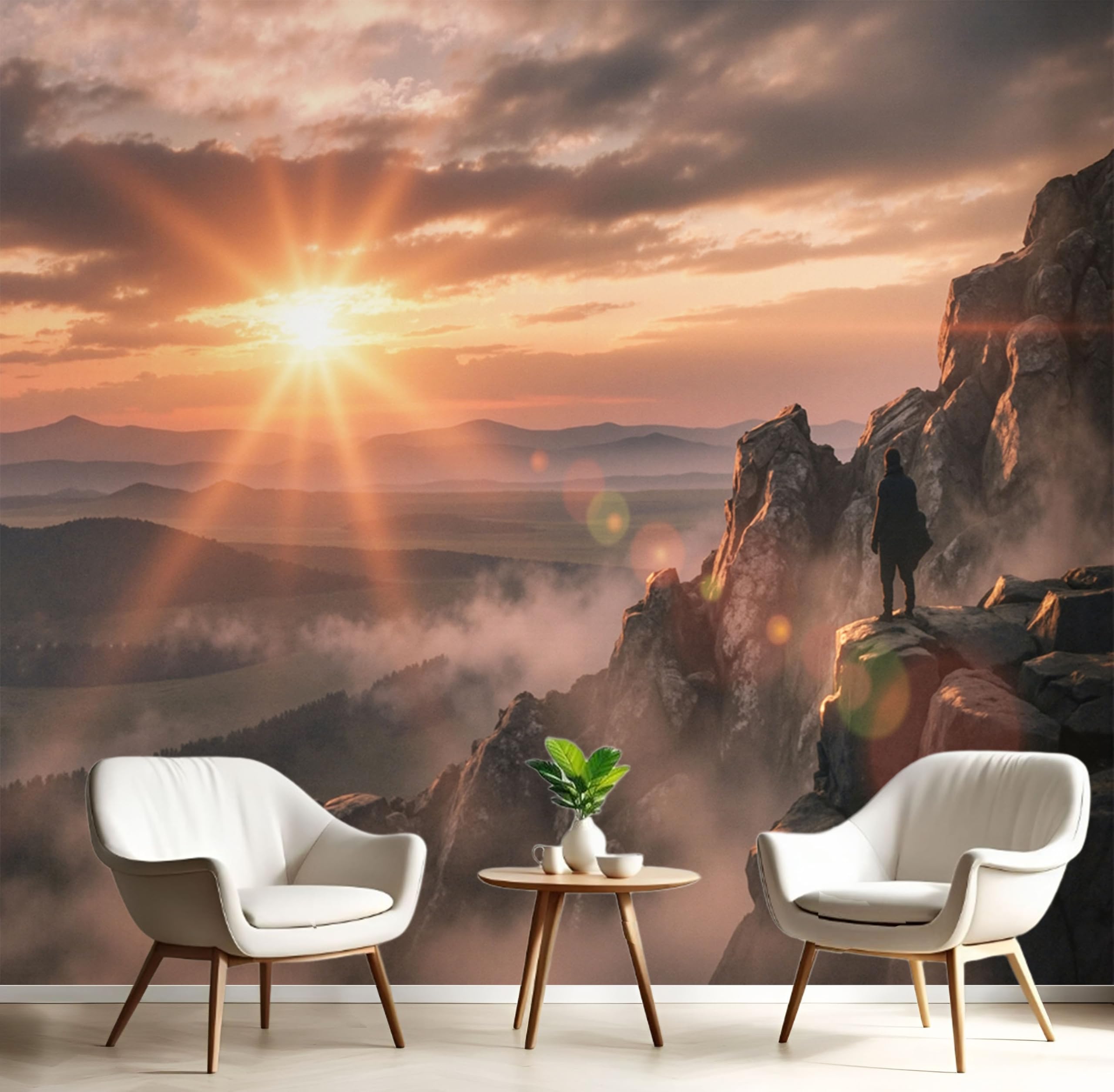 Papier Peint Nature Coucher du Soleil pour une Chambre Apaisante