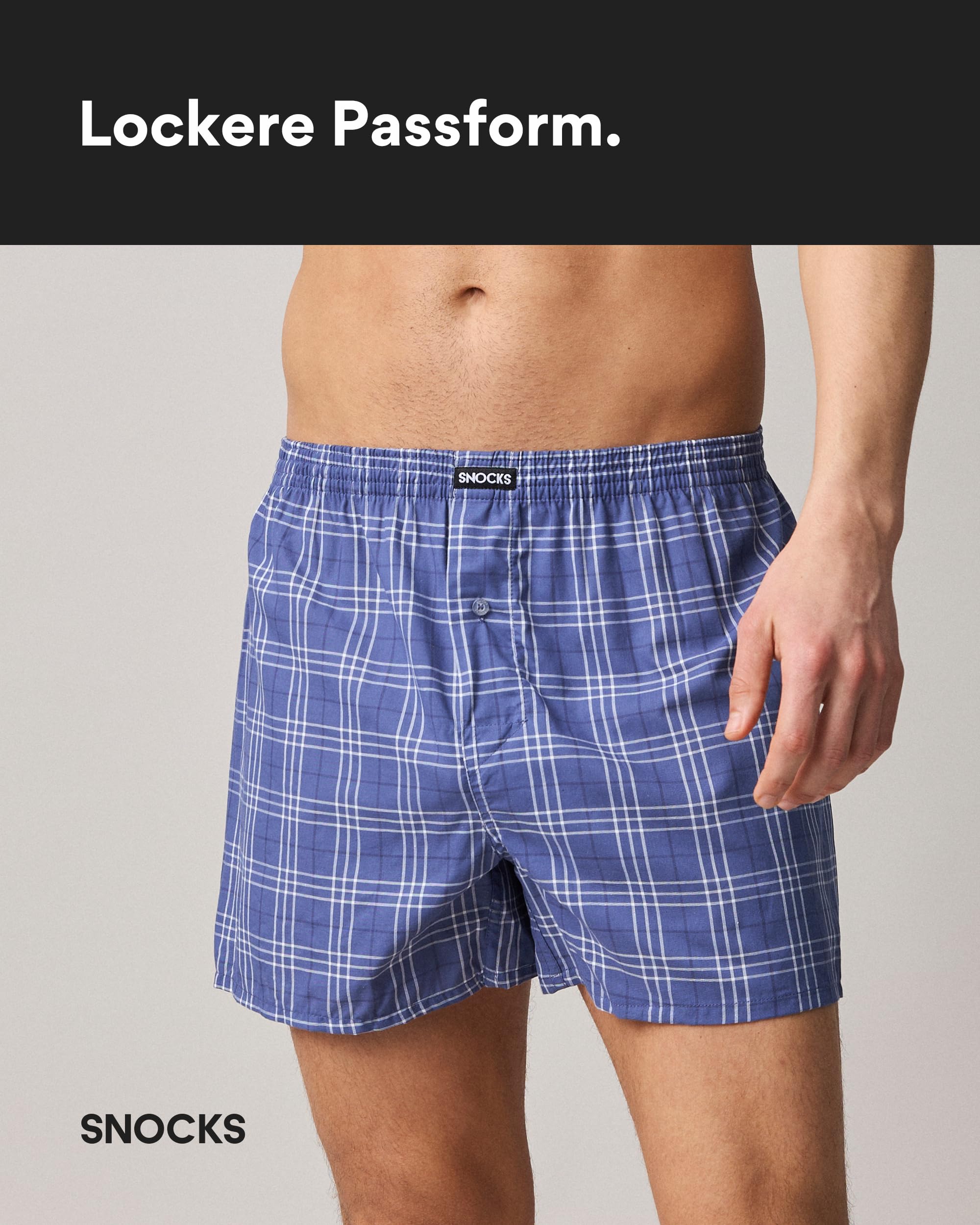 Snocks American Boxershorts Herren aus Bio-Baumwolle (3er-Pack) - Weite Passform und lockerer Fit - Kein juckendes Etikett und komfortabler Bund - Unterhosen Herren Gr. S-3XL