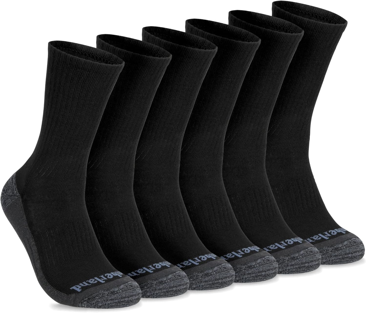 Timberland Men's Comfort Crew Socks, Arch Support, Padded Cushion, Moisture Control, Assorted 6 Pack (Size 7-12)