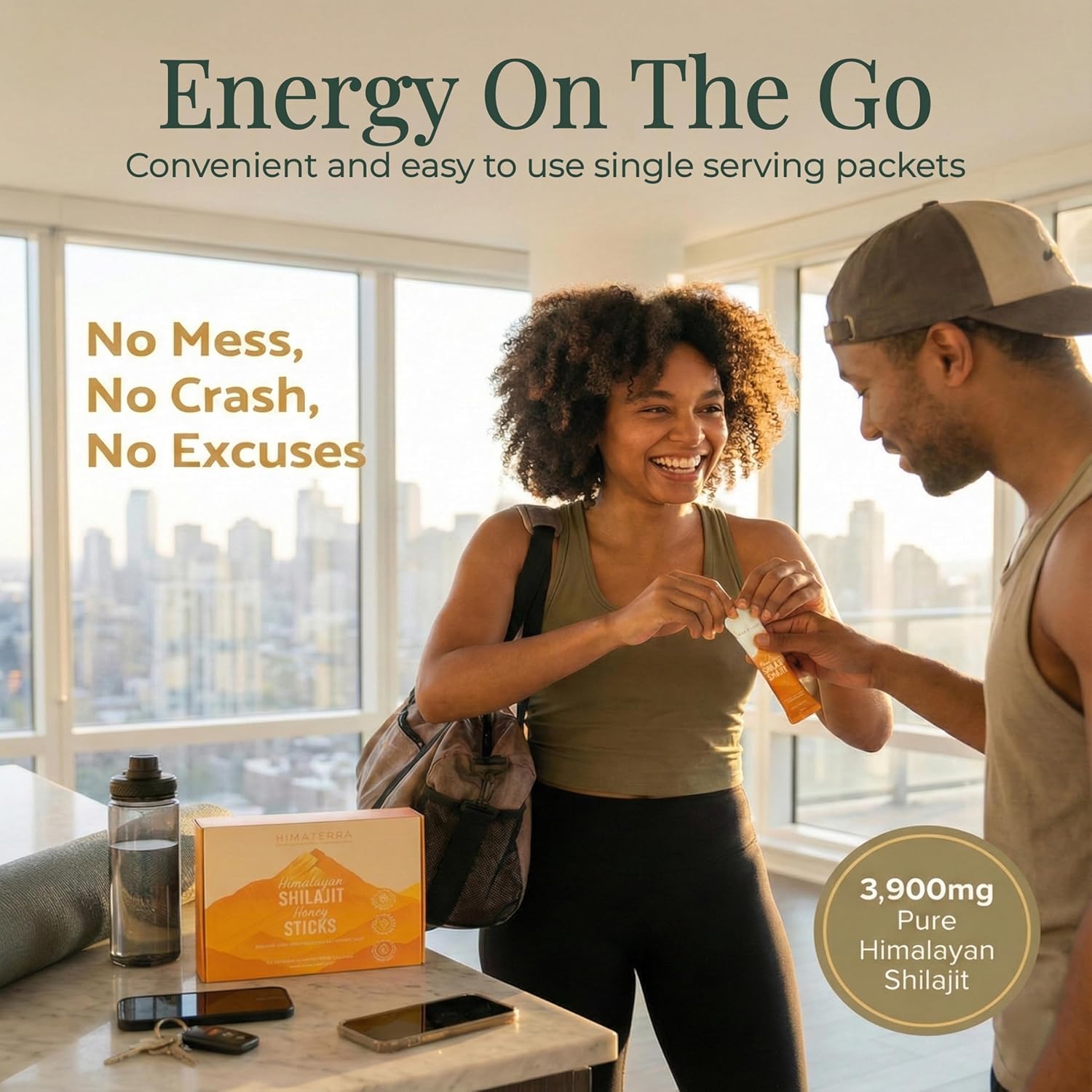 Himaterra Shilajit Honey Sticks 3900mg Himalayan Natural Shilajit Honey Sticks for Women & Men - 85+ Trace Minerals & 75%+ Fulvic Acid for Natural Energy, Focus & Immune Support, 30 Packet - Image 2