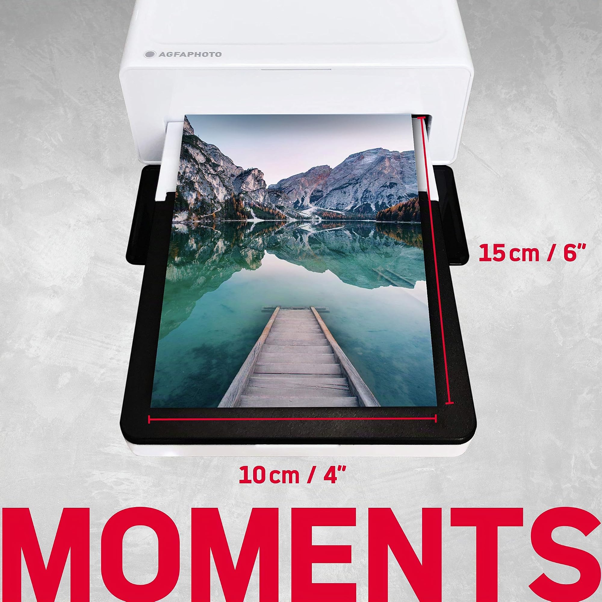 Agfaphoto Realipix Moments – Imprimante Photo Bluetooth & Cartouche et Papier 80 Photos Format 10 x 15 cm AMOC Compatible AGFA Photo Realipix Moments et Kodak PD450 PD460 PD480 PD450WIFI 80 Blanc