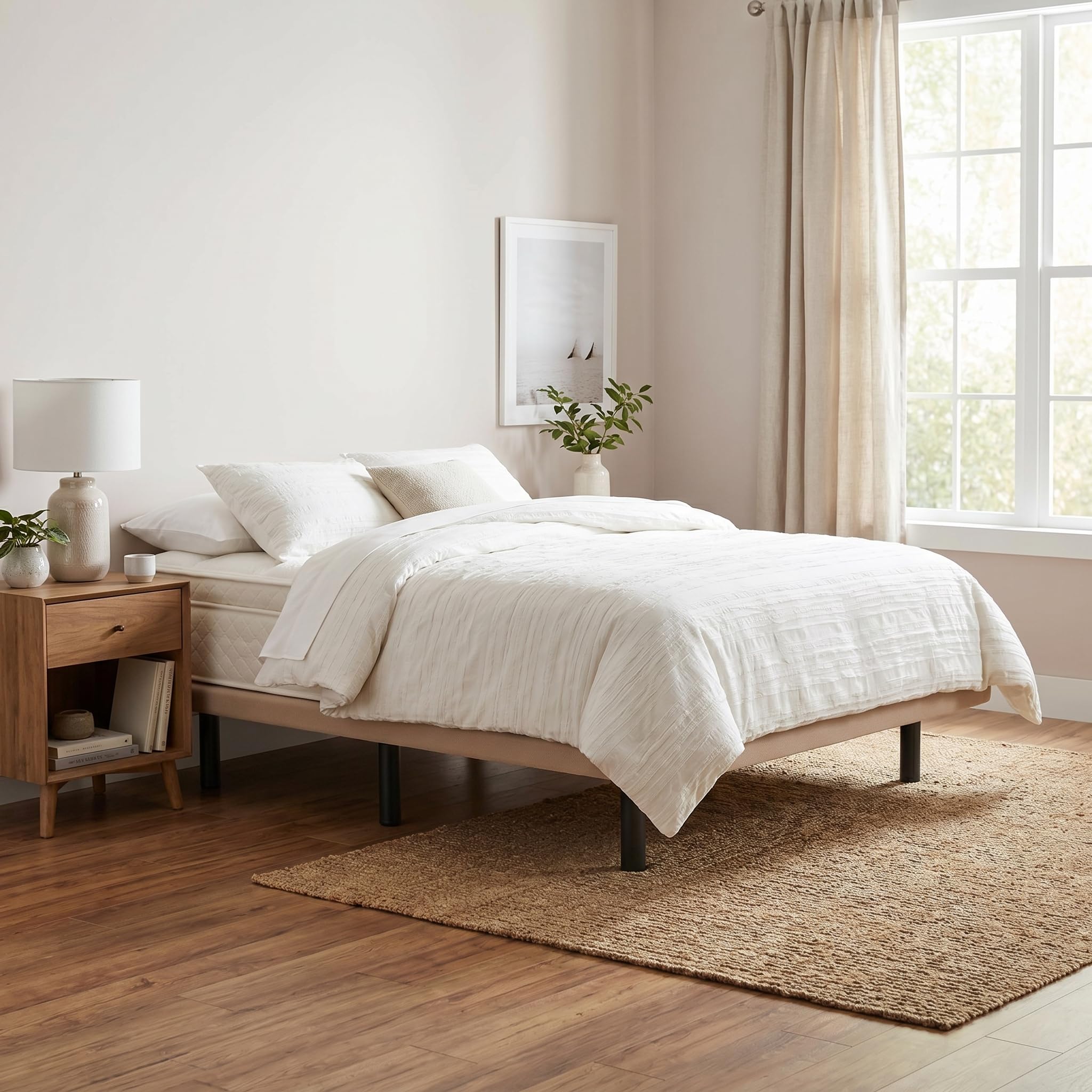 Shiito Base Tapizada 3D Yecla 105x190 cm Beige 4 Aireadores 6 Patas