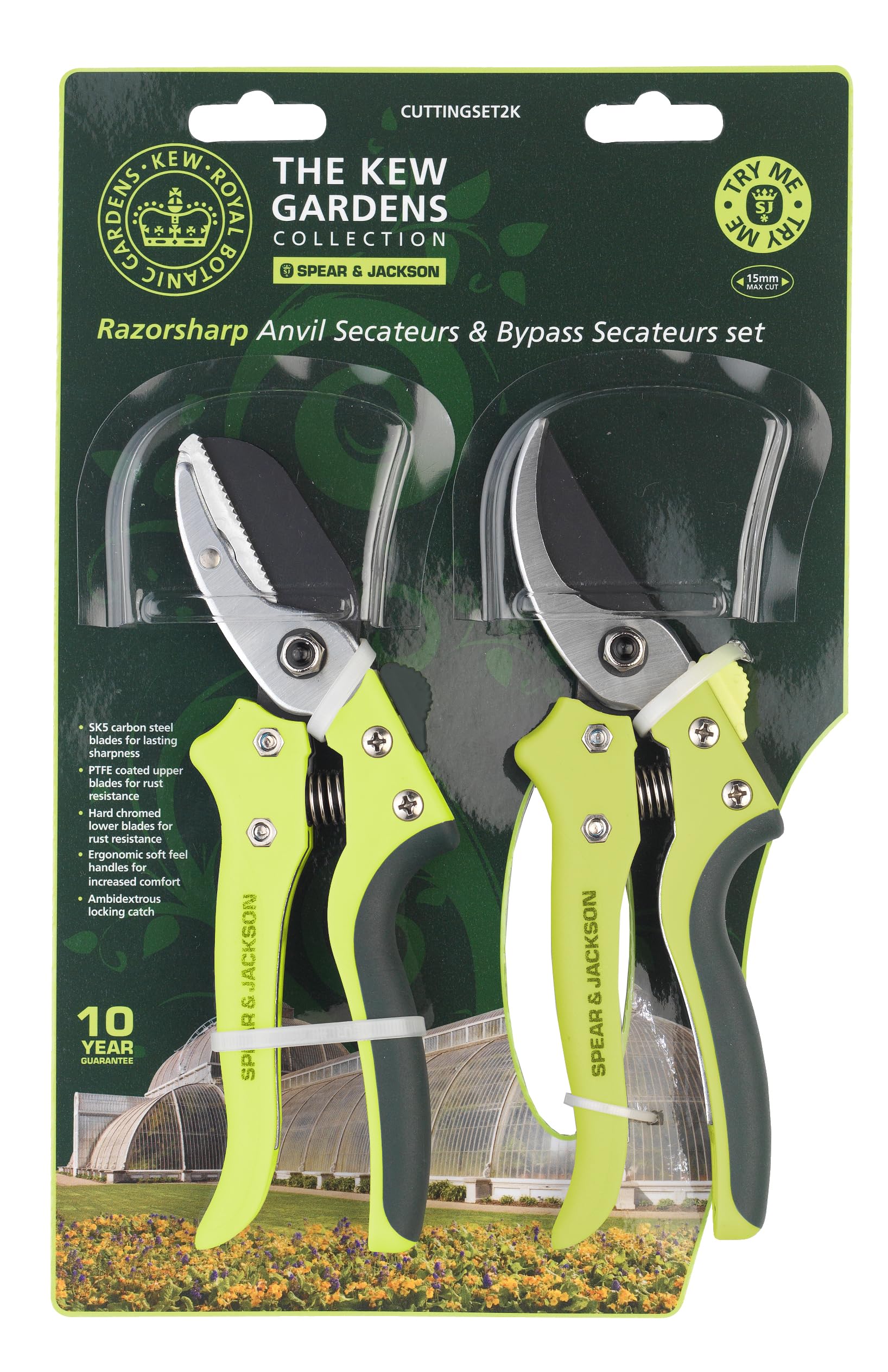 Spear & Jackson CUTTINGSET2K Kew Bypass & Anvil Secateurs Gift Set