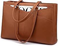 Vista 10 de LOVEVOOK Bolsa para laptop de 15.6 pulgadas para mujer, bolsa de mano impermeable de cuero, maletín para computadora para mujeres de negocios, bolsa