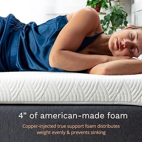 Miniatura 2 de ViscoSoft Cubrecolchón de espuma viscoelástica de enfriamiento activo de 4 pulgadas King  Protector de colchón extra largo negro con infusión de