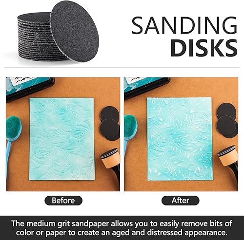 Miniatura 4 de Juego de 129 mini herramientas de mezcla de tinta, incluye 3 mini herramientas de mezcla de tinta y 86 almohadillas de espuma de repuesto, 40 discos