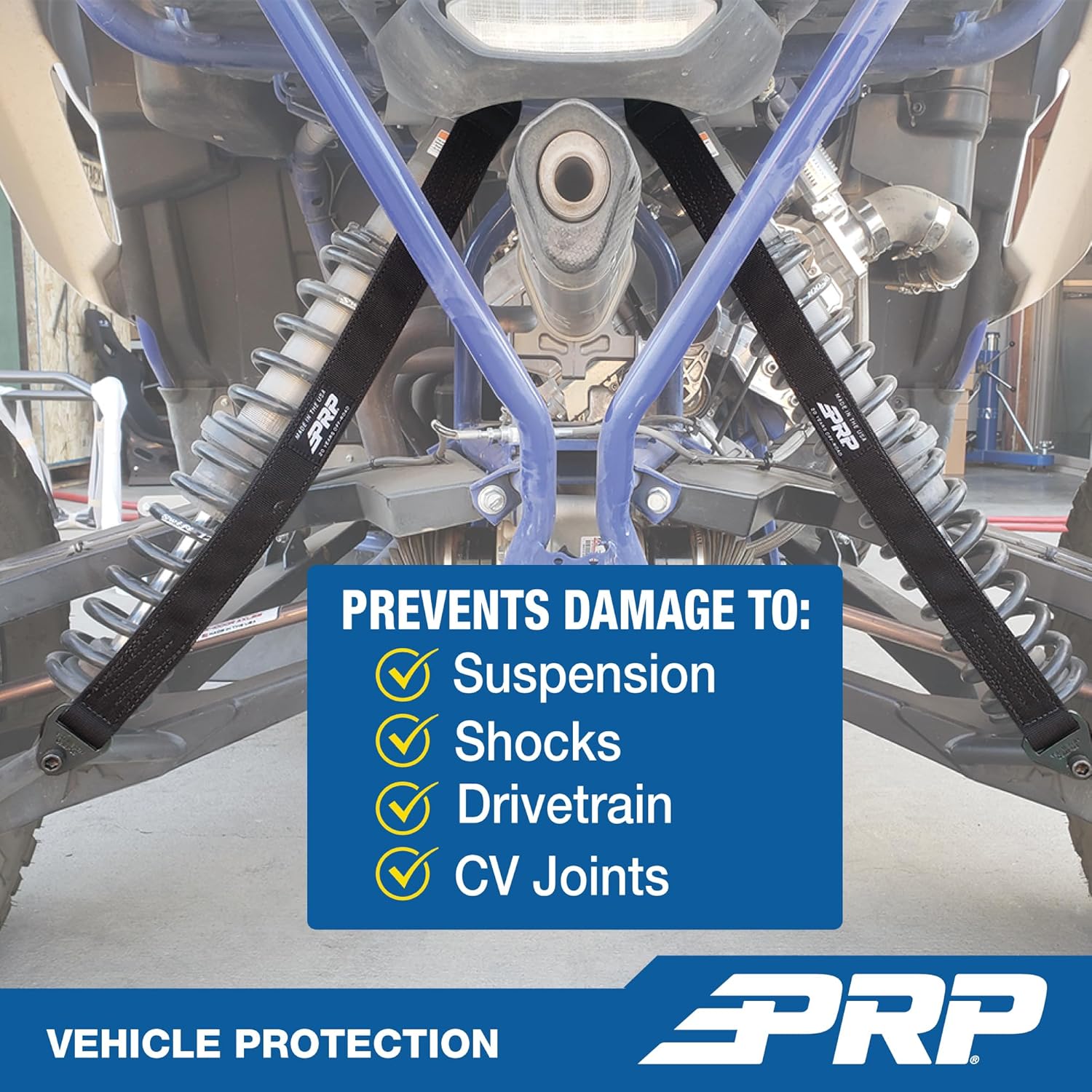 PRP Seats Premium Quad Wrap Limit Strap for Off Road 4x4, UTV, SXS – Heavy-Duty 10,000 lb. Suspension Limiting Straps, (1 ea.) 26" Strap