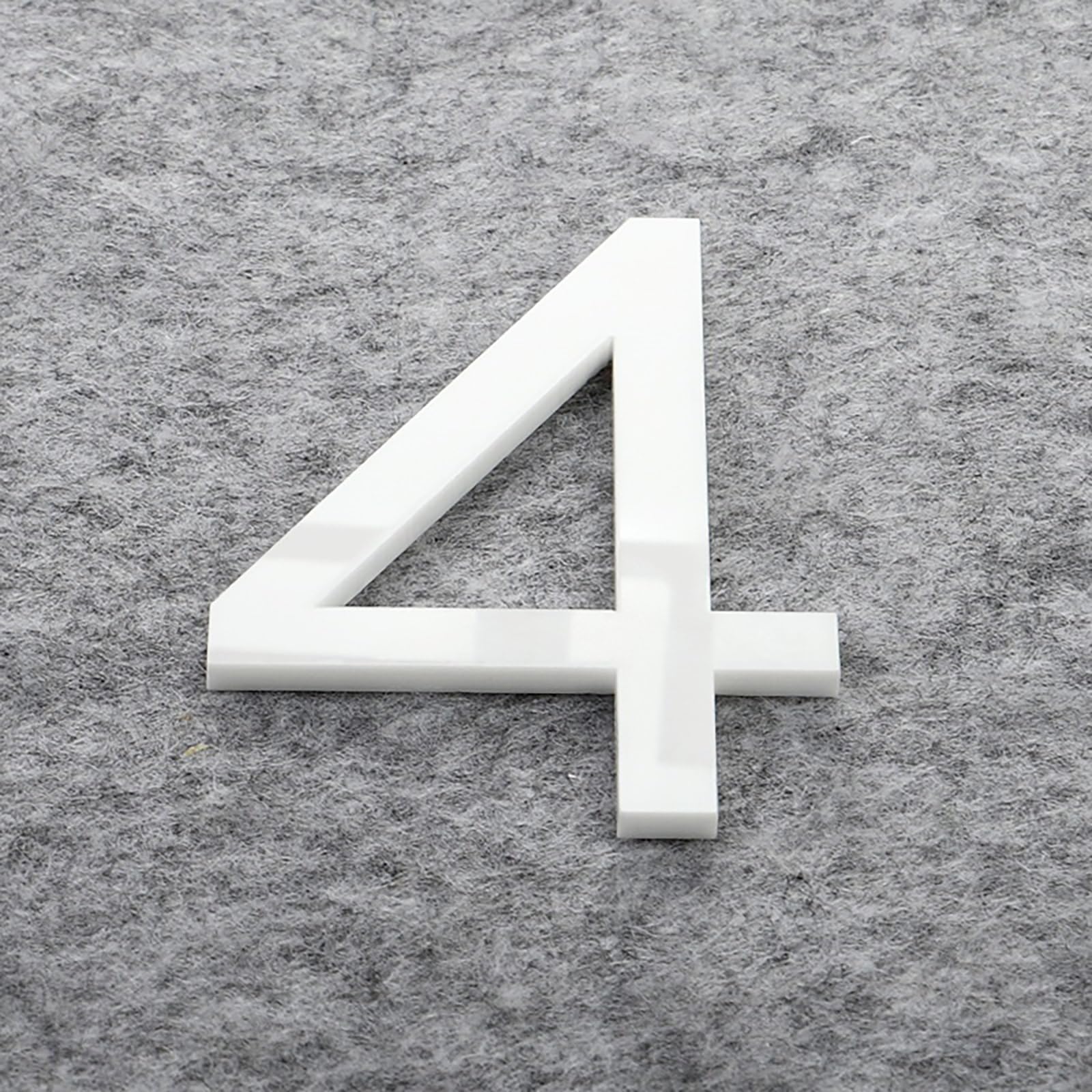 Self Adhesive House Numbers Stickers 2/3/4 Inch Modern Acrylic Door Number Gold/Silver/Black/White Address Mailbox Sign, for Wall Decor Hotel Apartment Cafe Room Yard Office Garden Street(White 4,3In)