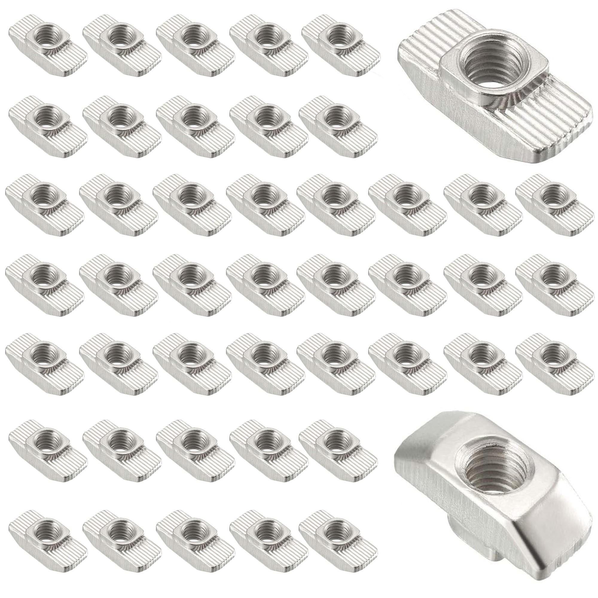 laeeyin 60 pezzi per scanalature M6 in acciaio al carbonio, dadi a T, dadi a martello, per profilo in alluminio, scanalatura di estrusione (EU30-M6-15,5X8)