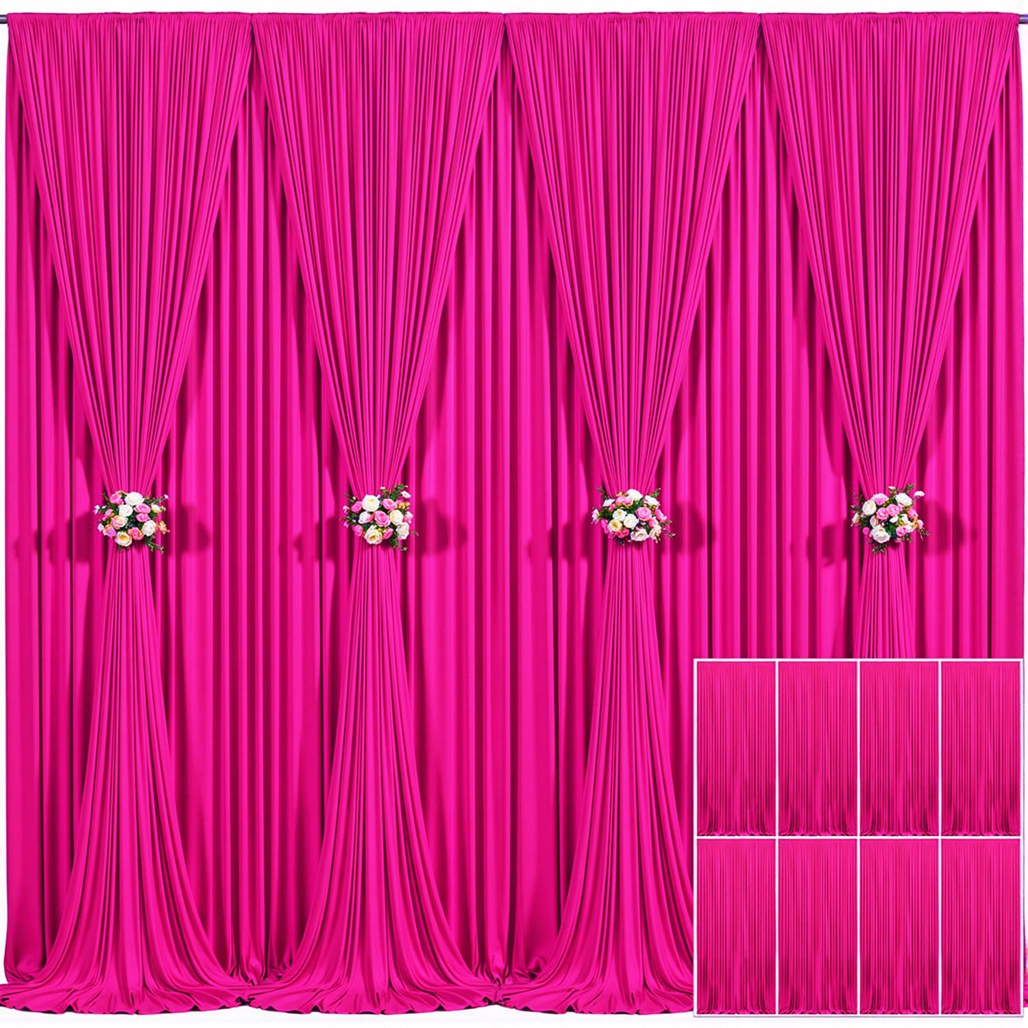 10x10 Champagne Backdrop Curtain for Parties Wedding Baby Shower Wrinkle Free Photo Curtains Backdrop Drapes Fabric Decoration for Bridal Shower 5ft x 10ft,2 Panels — view 27