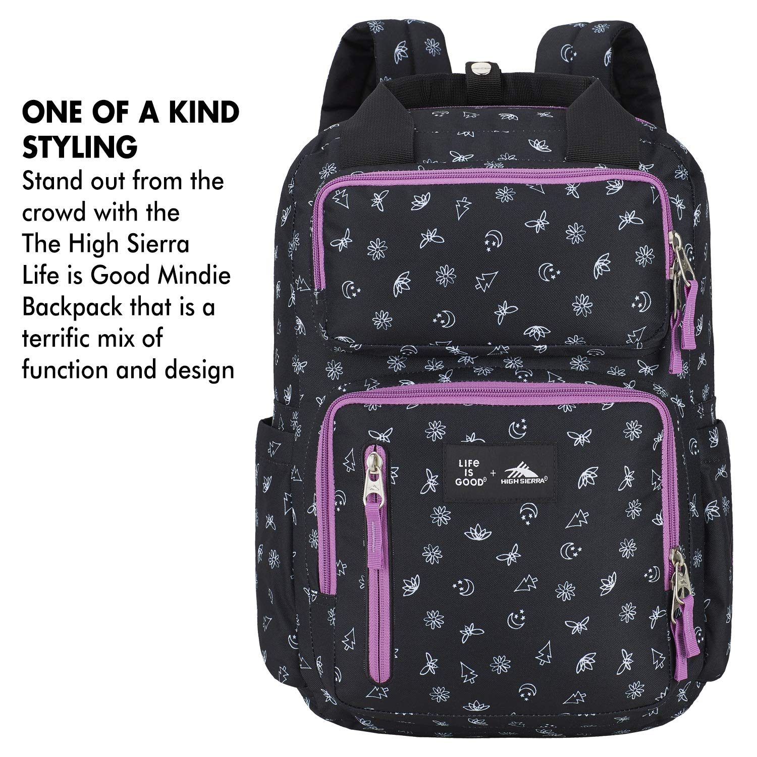 High Sierra- Life is Good Mindie Backpack Functional Backpack High Sierra Mindie Backpack Yellow High  main image 2