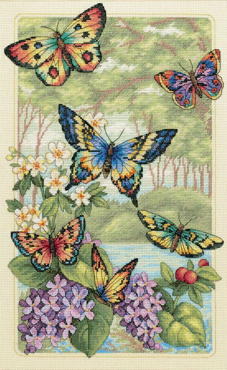 Gold Collection Butterfly Forest Counted Cross Stitch Kit-10x16 14 Count