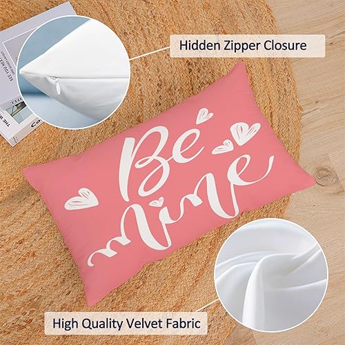 Miniatura 8 de YeeJu Juego de 4 fundas de almohada de 18 x 18 pulgadas, diseño de gnomos de corazón rojo de amor, fundas de almohada de terciopelo para boda,