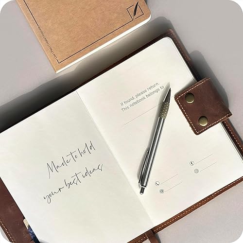 Miniatura 7 de Albero - Diario recargable de cuero genuino para hombres y mujeres, cubierta de cuero marrón vintage de 5 x 8 pulgadas, 200 + 200 páginas forradas y