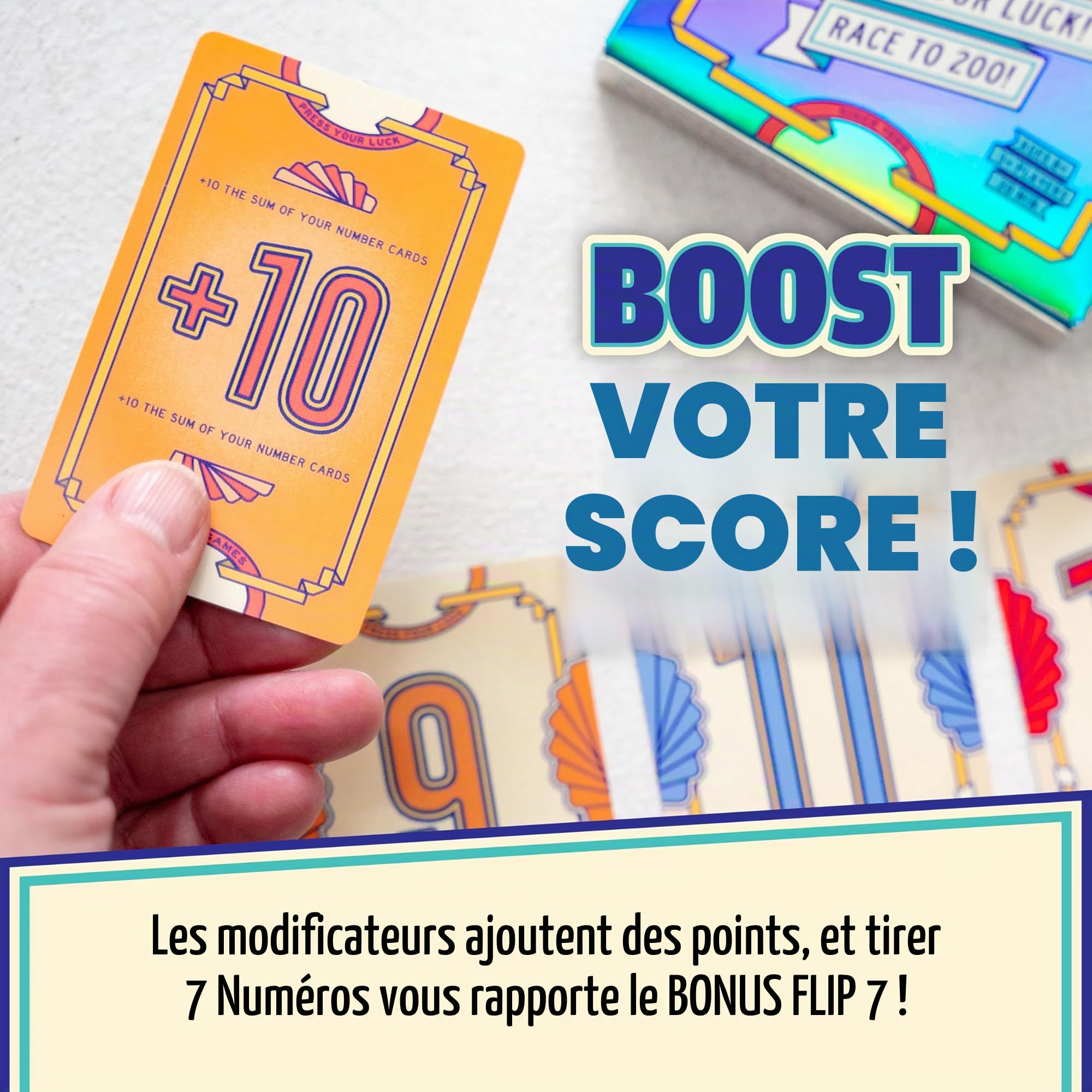 Flip 7™ Jeu de Cartes Familial Chance et Stratégie 94 Cartes Édition Compacte