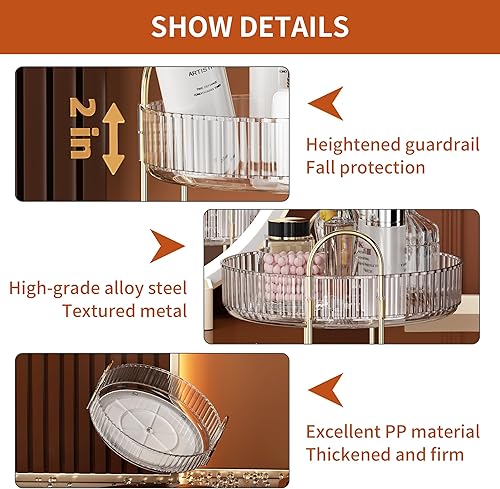 Miniatura 4 de YCIA&amp;DONE Organizador de maquillaje giratorio 360 y almacenamiento para encimera de tocador, 1 nivel, organizador de perfumes cosméticos de alta