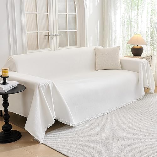 MYSKY HOME Funda de sofá de gran tamaño para sofá modular en forma de L de 3 cojines, protector de muebles antideslizante para niños, perros, 91 x