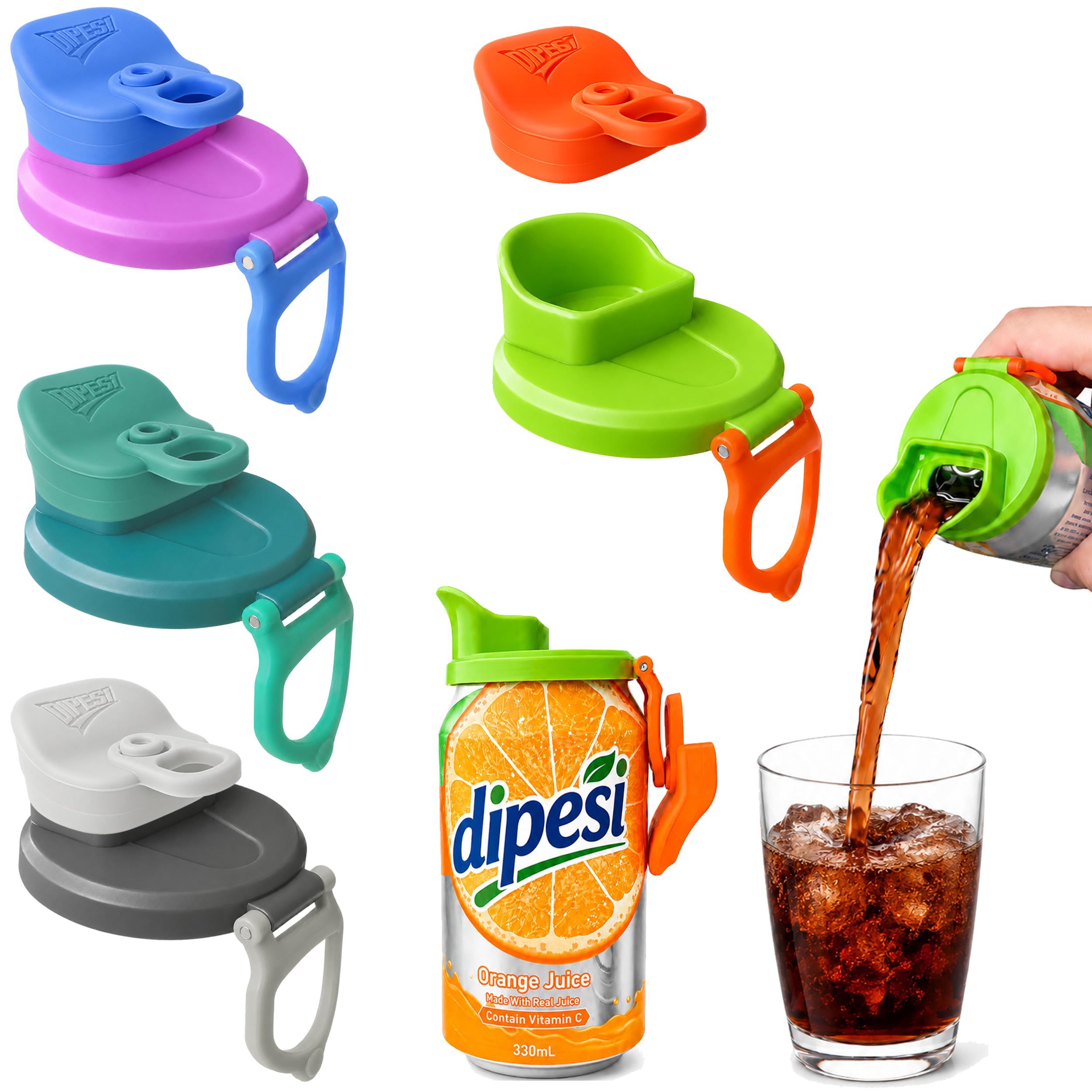 4 Pack FlowSip Soda Can Lid