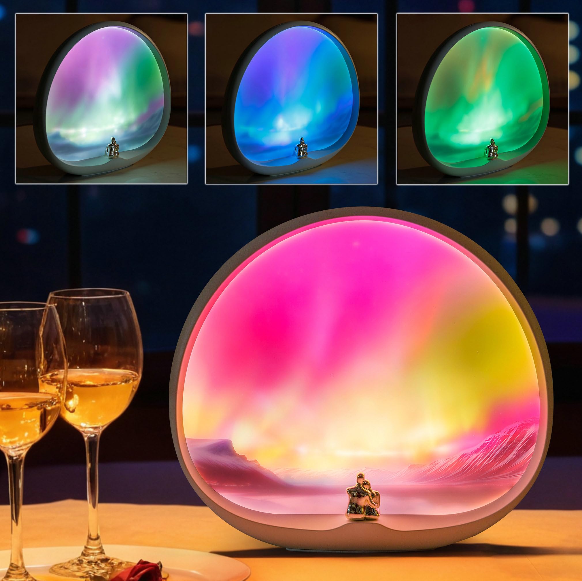 mamre Luz de Aurora Regalo Lámpara Nocturna Incomitable Para El Aniversario de Bodas Cumpleaños De San Valentín Navidad