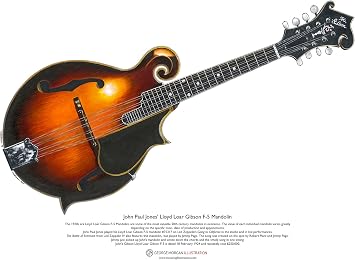 John Paul Jones Lloyd Loar Gibson F-5 Mandolin ART POSTER A3 size