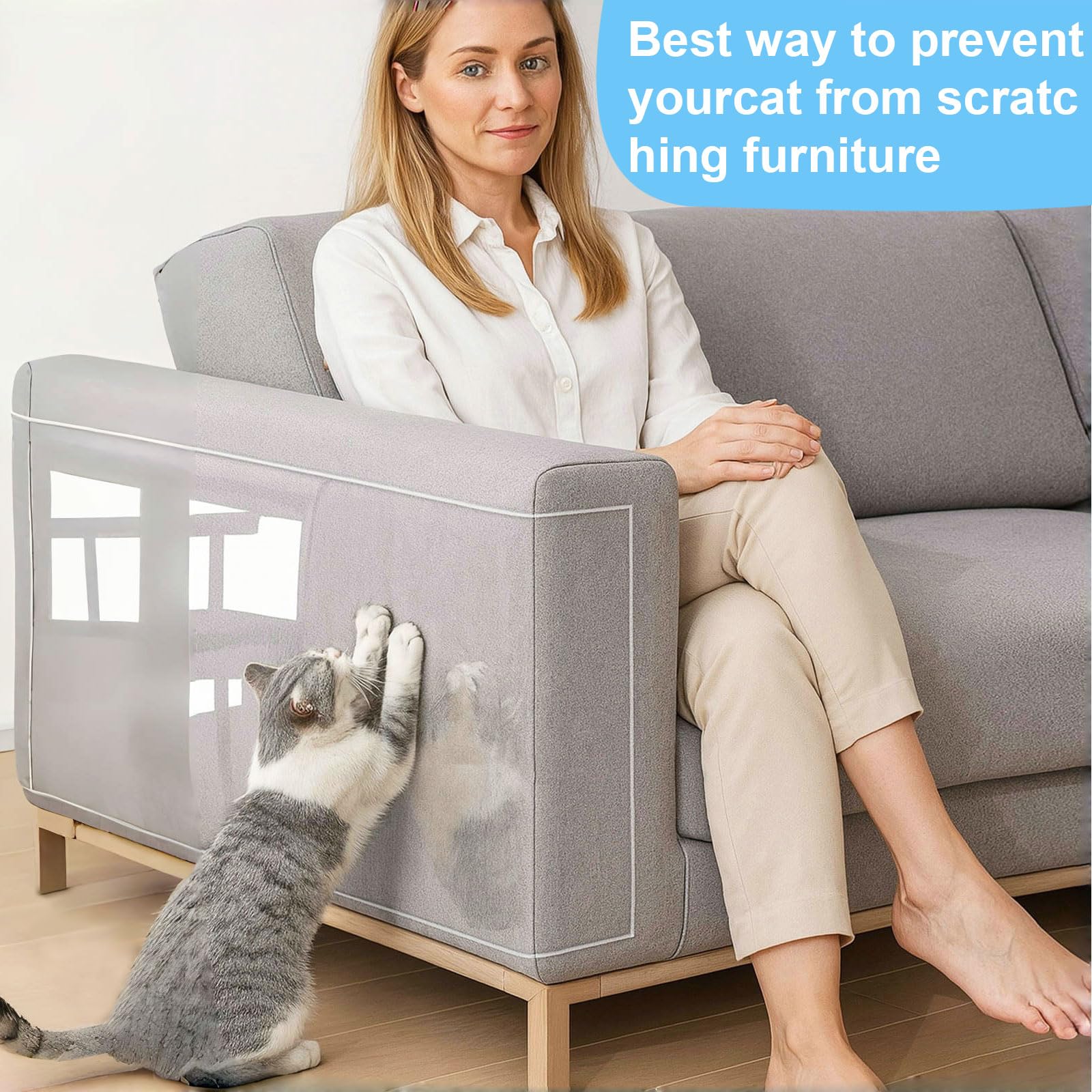 Film De Protection Anti-Griffes Pour Chat - 30 Cm X 5 M - Transparent, Autocollant - Pour Canapé, Meubles, Portes