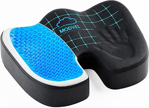 Vista 8 de Modvel Cojín de asiento mejorado de gel, almohada de espuma viscoelástica de alta densidad para silla de oficina, almohadilla ortopédica Gris