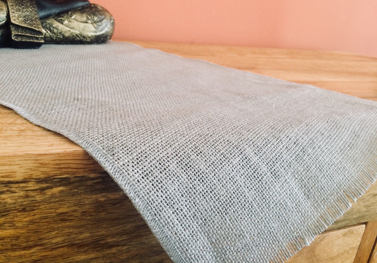LushFabric Rustic Burlap Jute Table Runner - Wedding Jute Hessian Tablecloth Runners - 30cm wide (GREY, 280 inches/712cm)