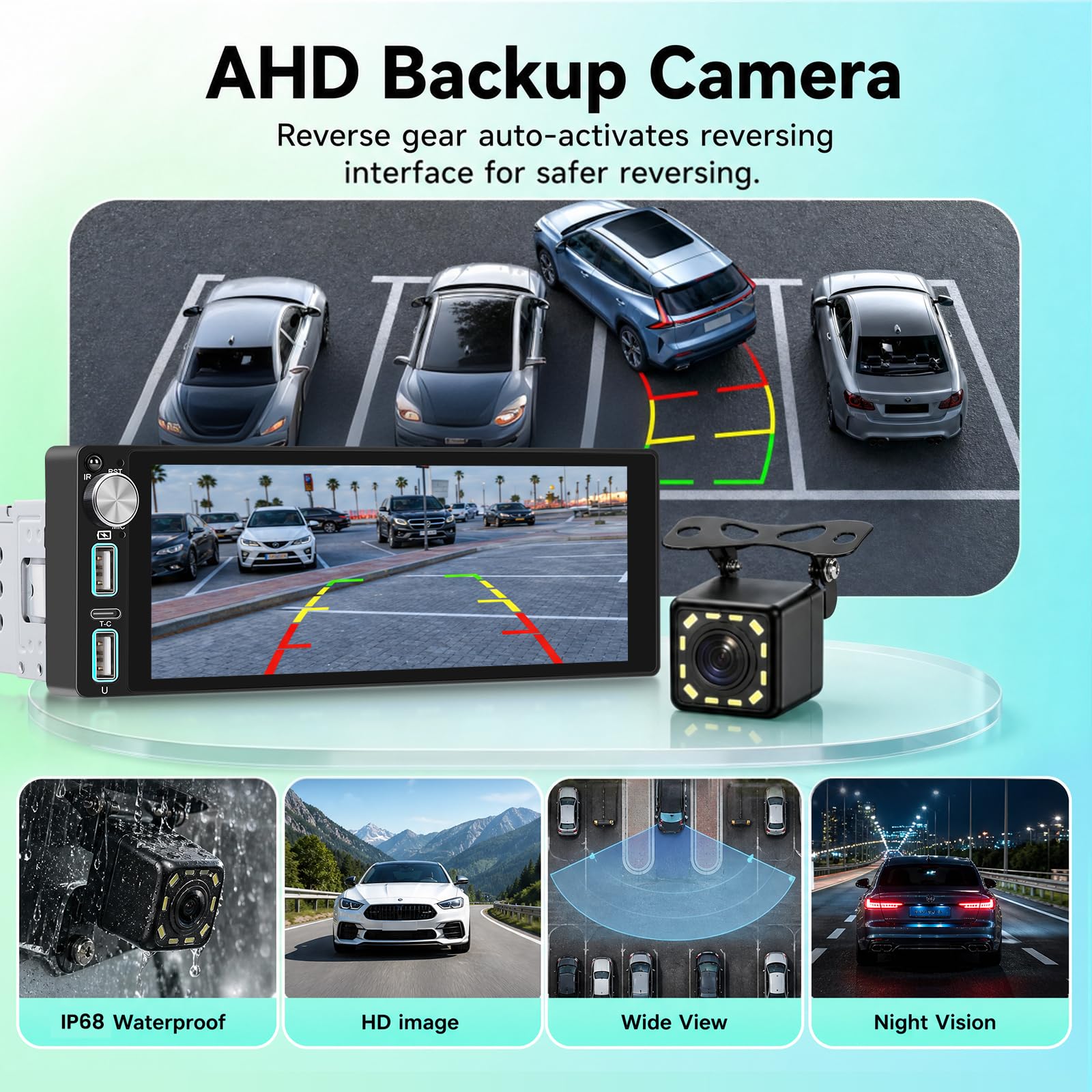 Hodozzy Autoradio Dab 1 Din avec sans Fil CarPlay et Android Auto Bluetooth