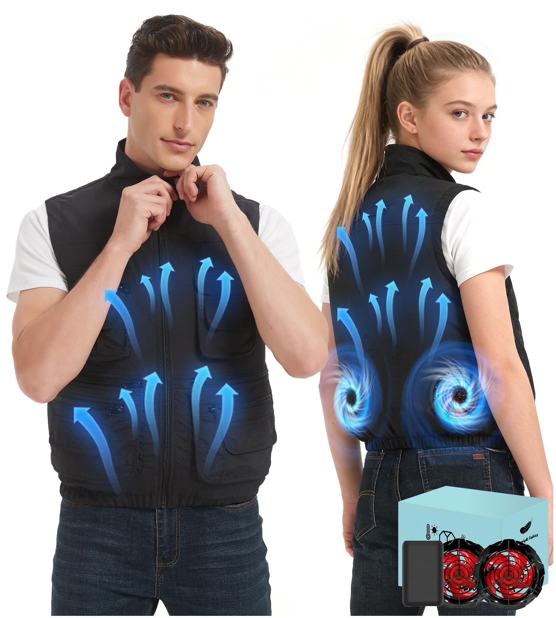 Cooling Vest Jacket with 2 Fans
