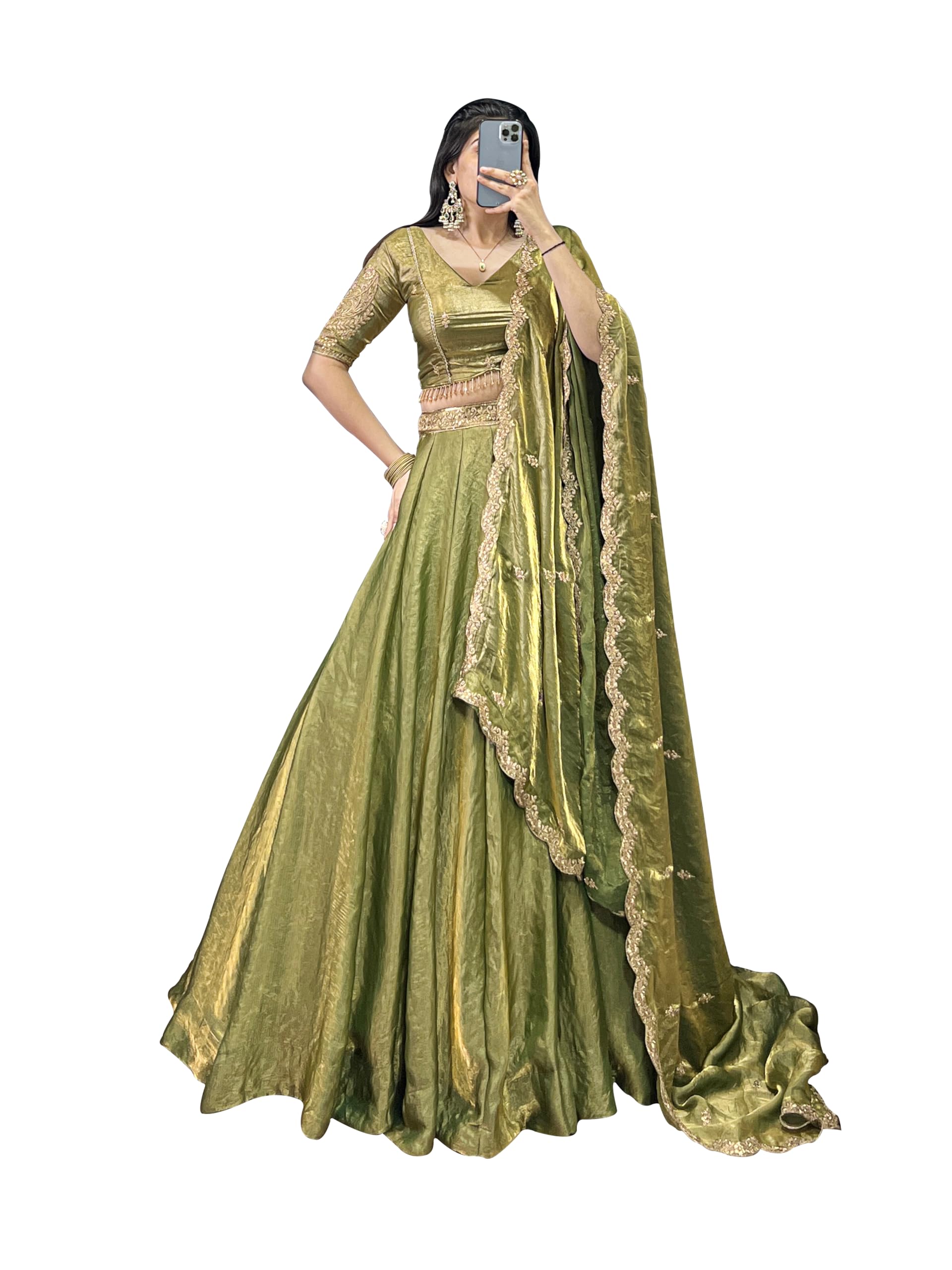 Glamour Redefined Fendi Sequins & Embroidered Belt Lehenga Choli-image-39