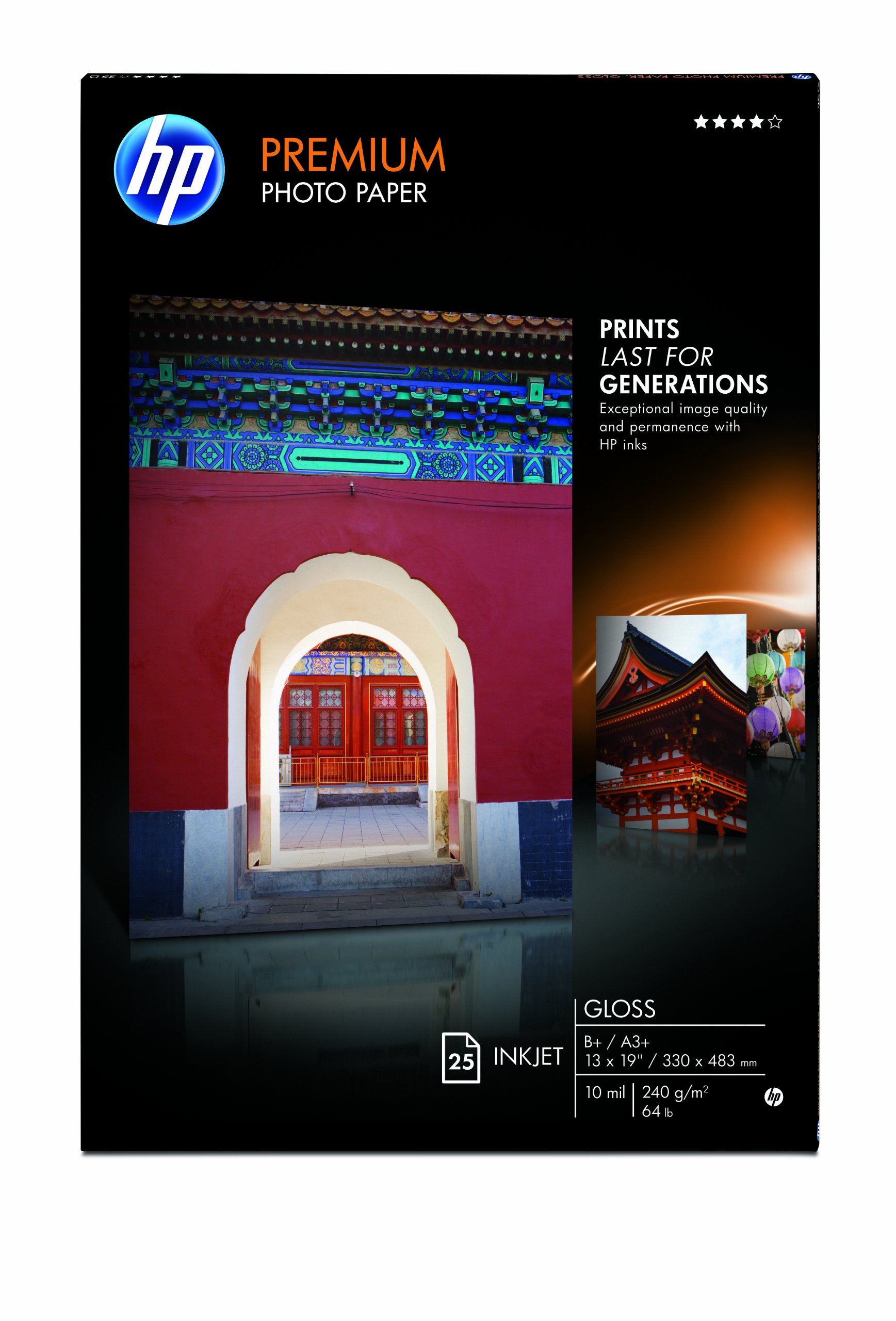 HP Premium papier fotograficzny błyszczący 25 arkuszy A3+ 330 x 483 mm DSJ130/30 DJ9600 9300