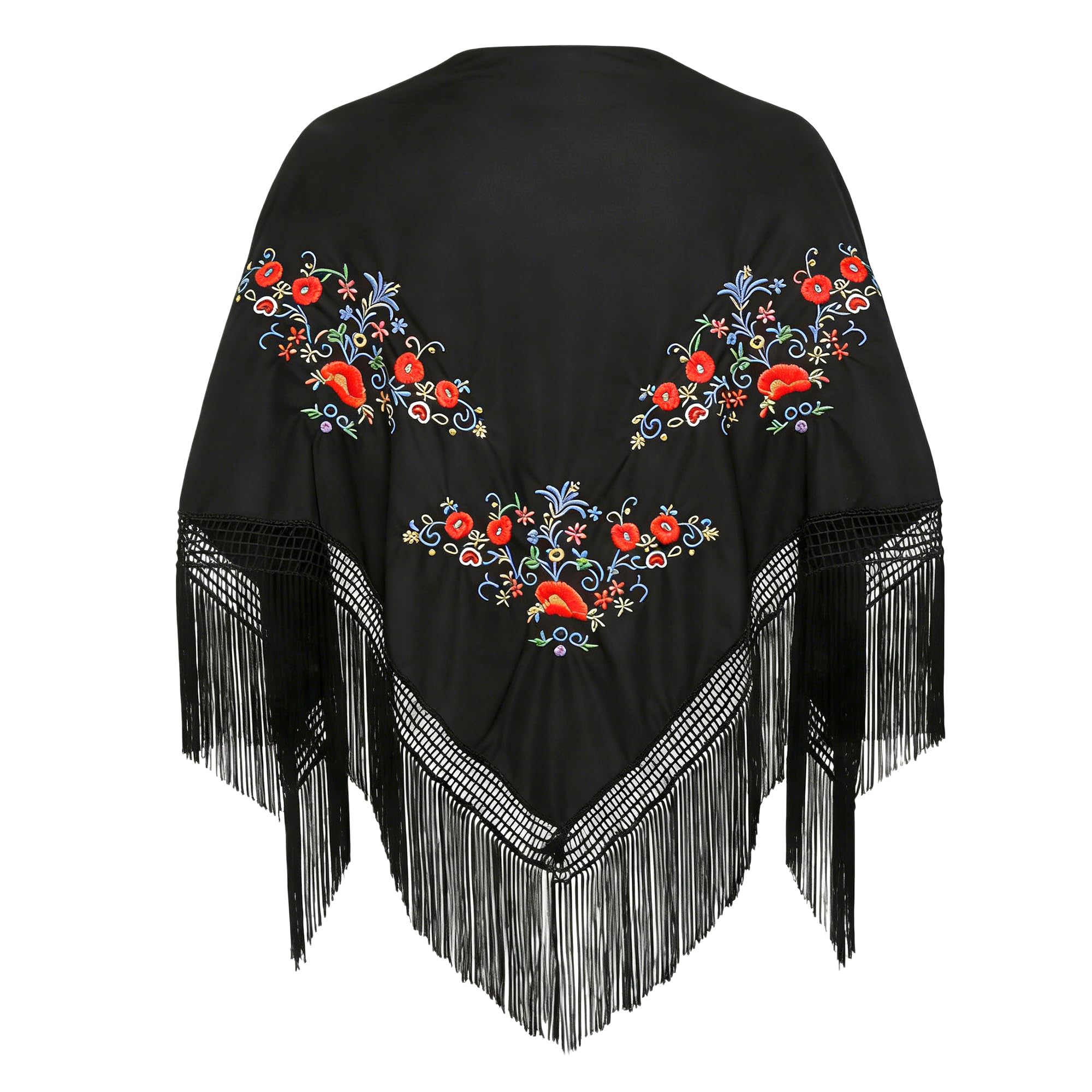 Wildarms Mantón de Sevillana Bordado con Flecos para Flamenco Feria Disfraz Baile Tradicional Mujer — view 17