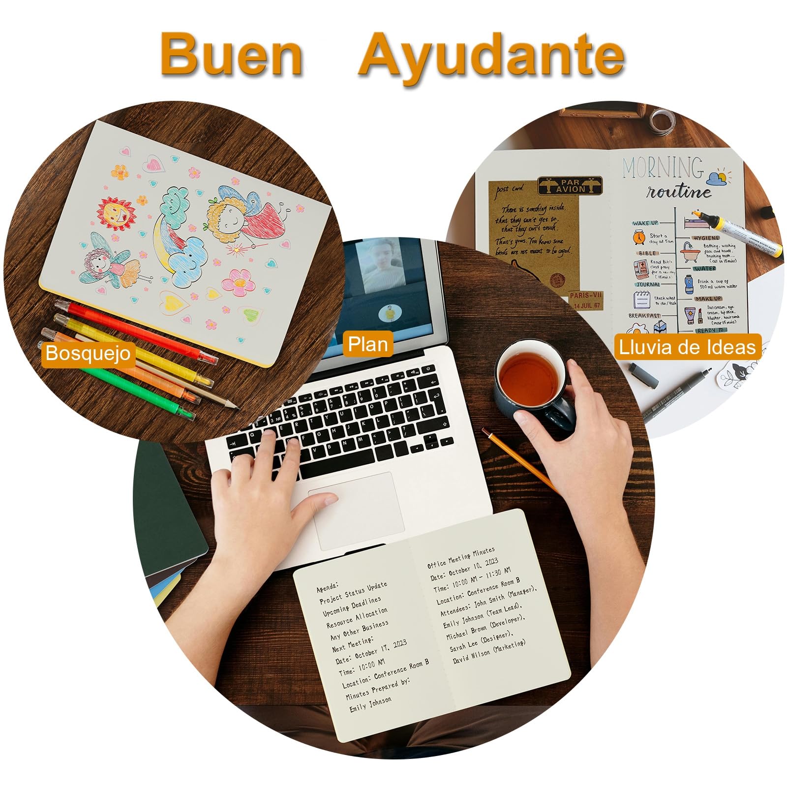 ZCZN Cuaderno A5 Paquete de 12, Libretas en Blanco de 30 Hojas/ 60 Páginas para Dibujo Diario Notas Estudio Agenda - 12 Colores Mixtos