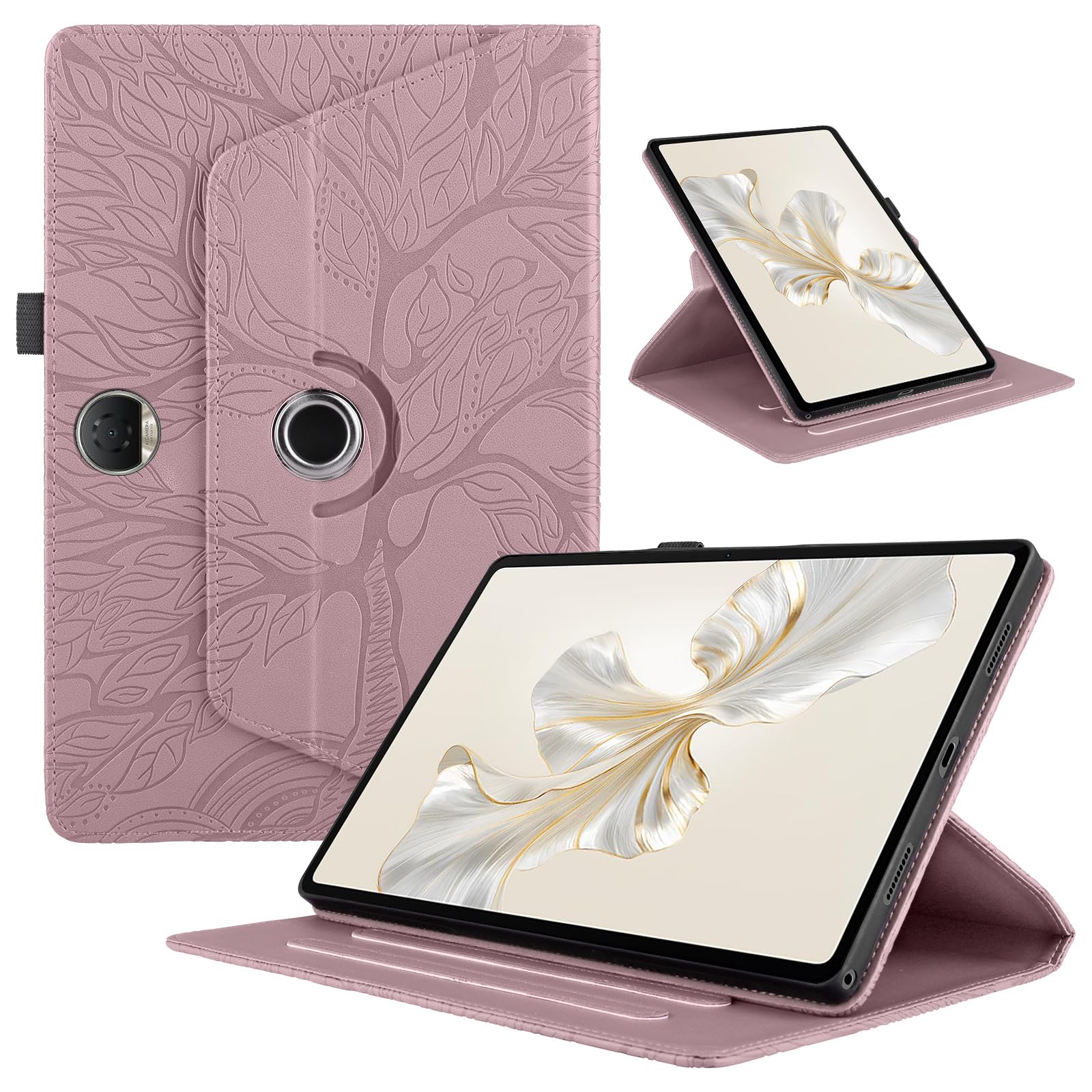 Funda para Samsung Galaxy Tab S9/ S8/ S7 11" (SM-X710/X700/T870) PU Cuero Tablets Protectora Cover 360°Carcasa Giratoria de ángulo Múltiple Stand Función Tablets Funda,Rojo Árboles — view 204