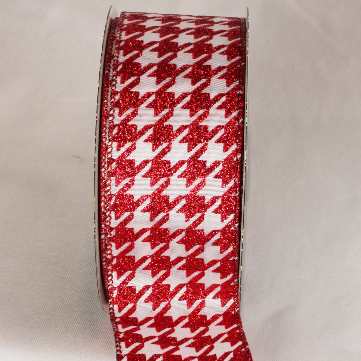 Amazon.com: Cherry Red and Lily White Sparkle Hounds Tooth Wired