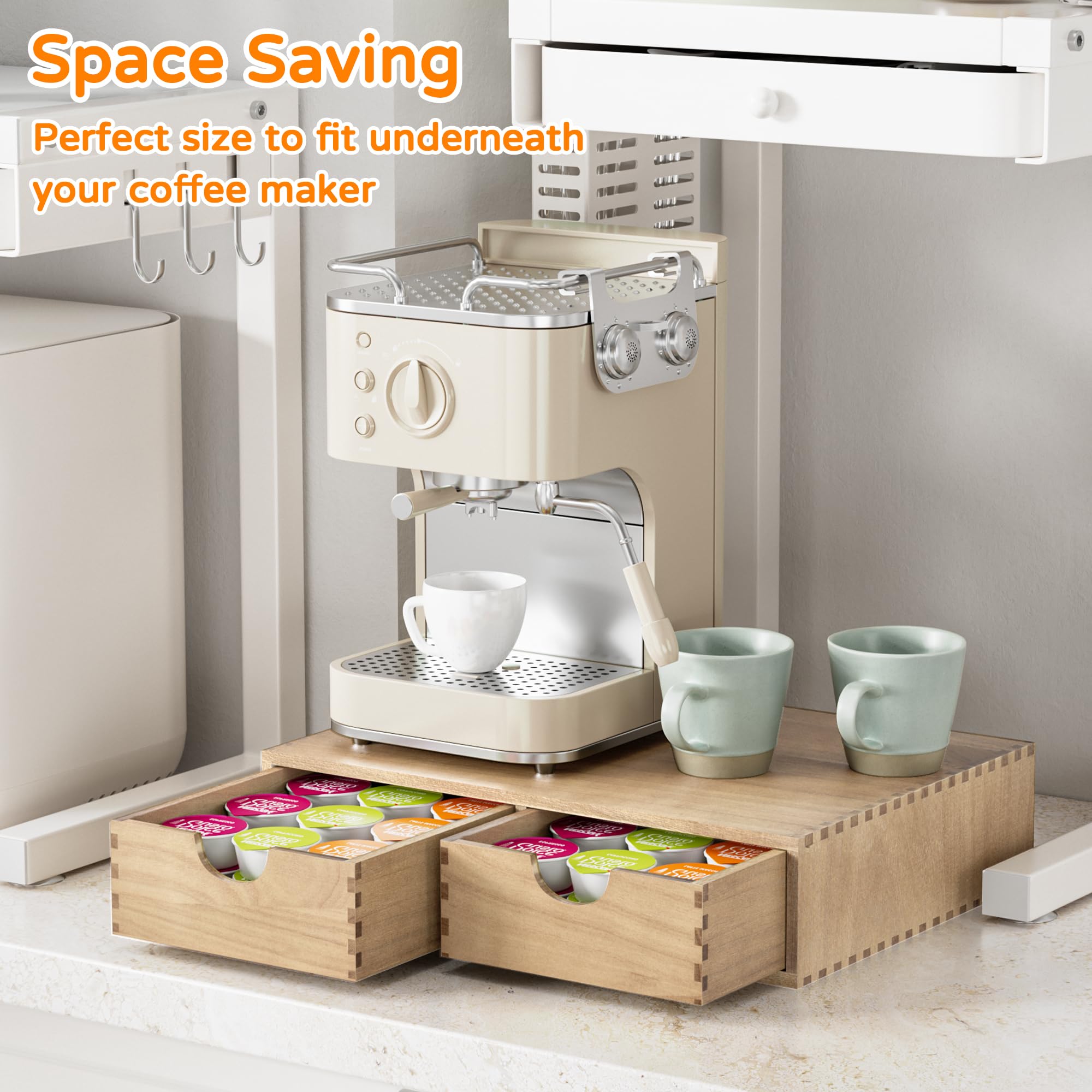 Cup Drawer Organizer Keurig Holder Keurig Coffee Maker Wooden