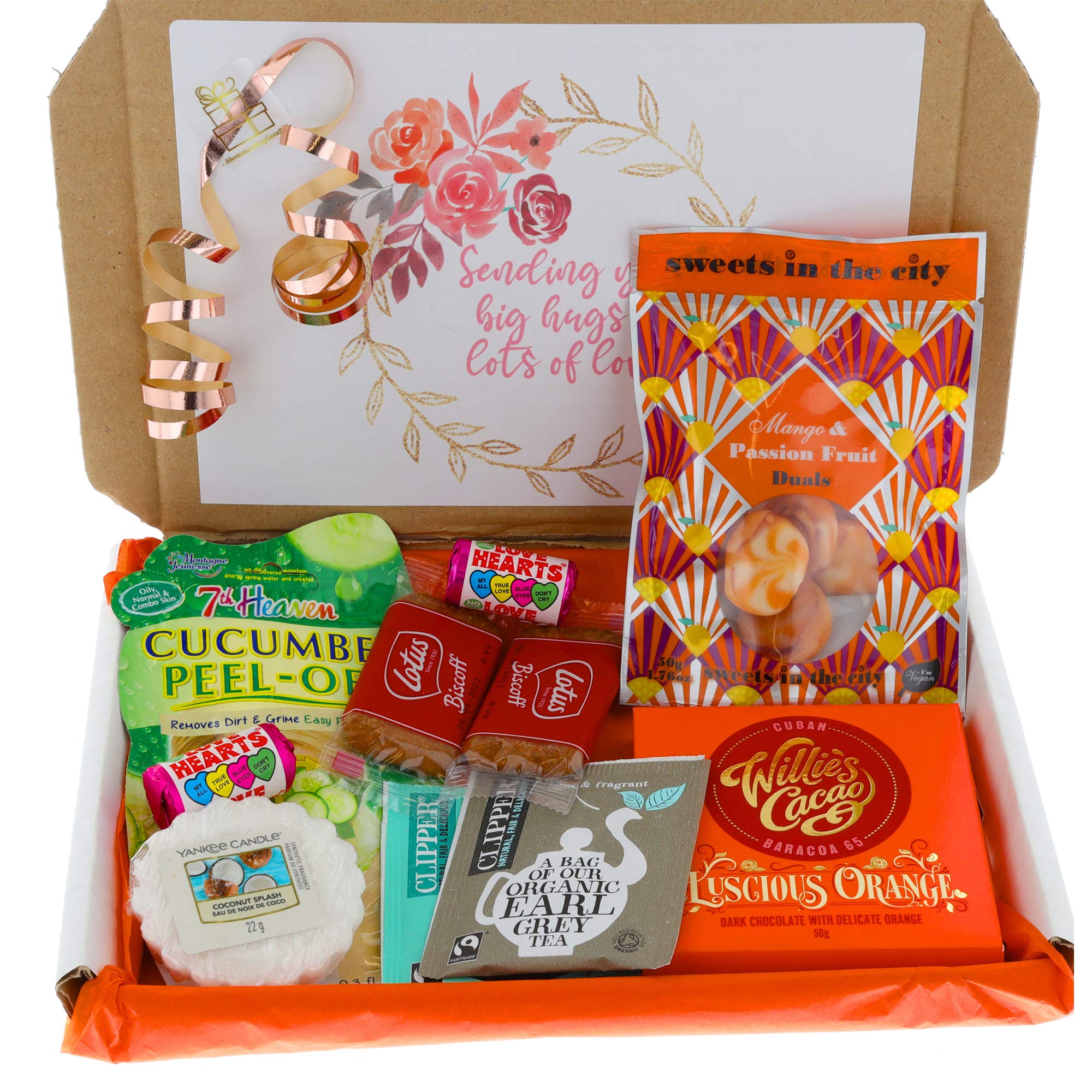 Vegan Pamper Sweets & Treats Box Letterbox Gift Box Hug in a Box Personalised for Birthday, Get Well, Thinking of You, Congratulations (Tea)