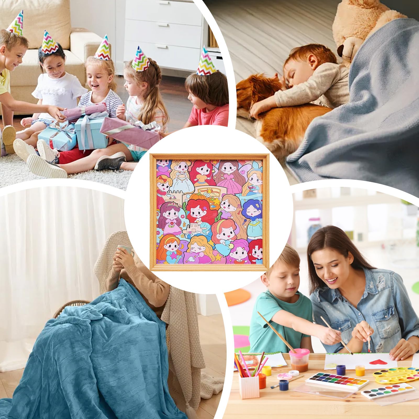 Générique Set di puzzle educativi in legno da colorare