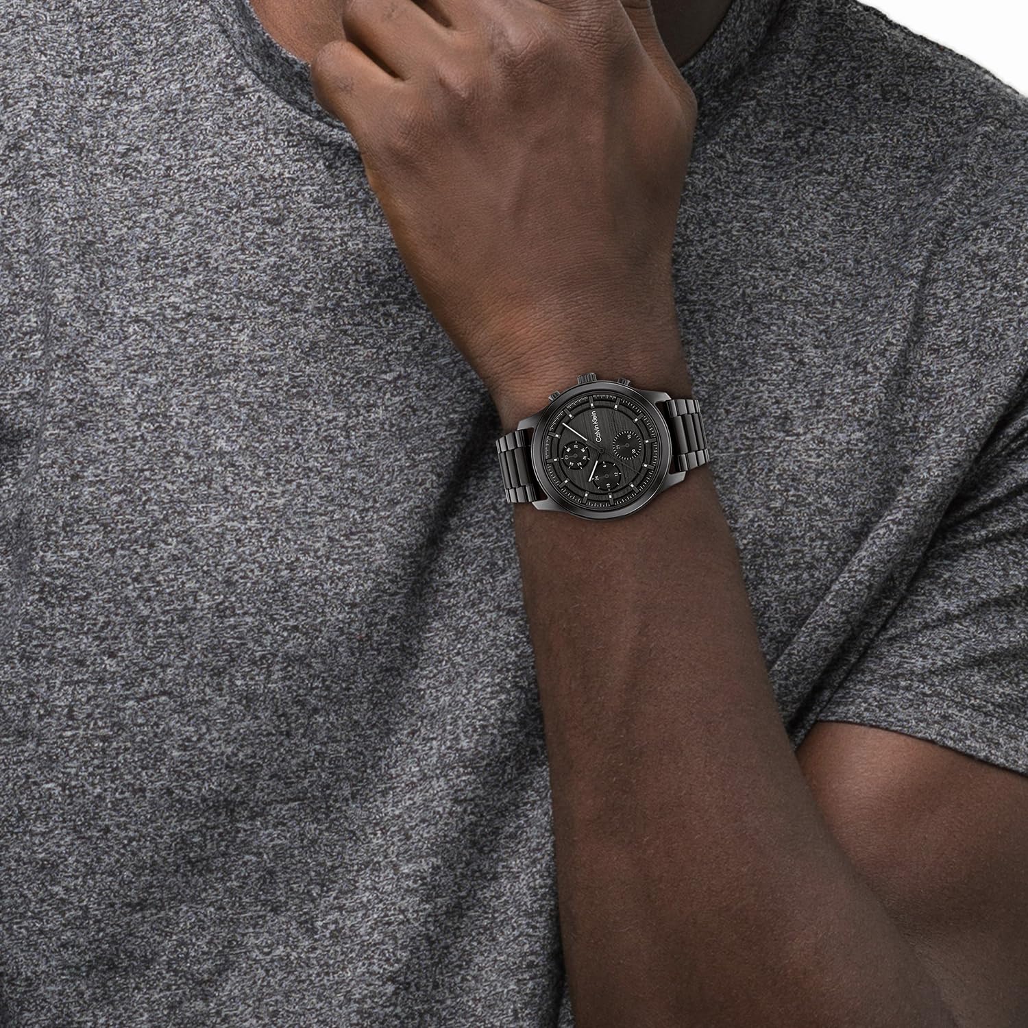 Calvin Klein Orologio analogico multifunzione al quarzo da uomo con cinturino in acciaio inossidabile o in pelle