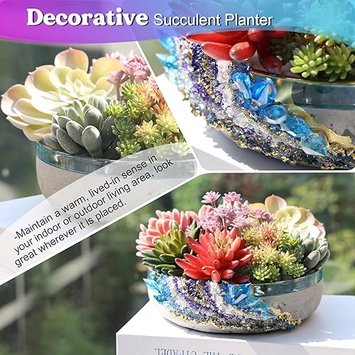 Miniatura 3 de LET'S RESIN Moldes epoxi grandes, 8 pulgadas para macetas suculentas, moldes redondos de silicona para fundición de resina, yeso, cemento de