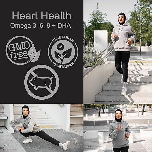 Miniatura 5 de Gomitas Halal Omega 3 6 9 + DHA para adultos  Apoya la salud de los ojos, el cerebro, el sistema inmunológico y del corazón  Vegetariano y sin