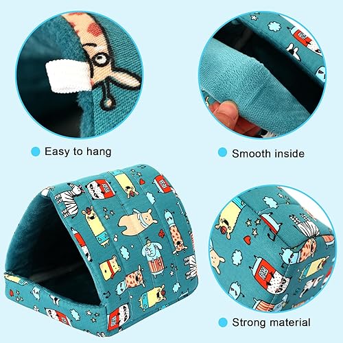 Miniatura 4 de UPINS Paquete de 2 camas de conejillo de indias de 9.8 pulgadas, escondite lavable de conejillo de indias, accesorios para conejos enanos, Gris azul