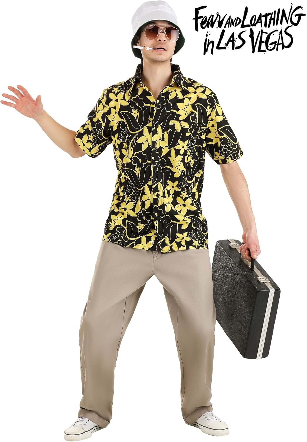 Men's Fear and Loathing Raoul Duke Costume Set - Shirt, Hat, Glasses, Cigarette Holder
