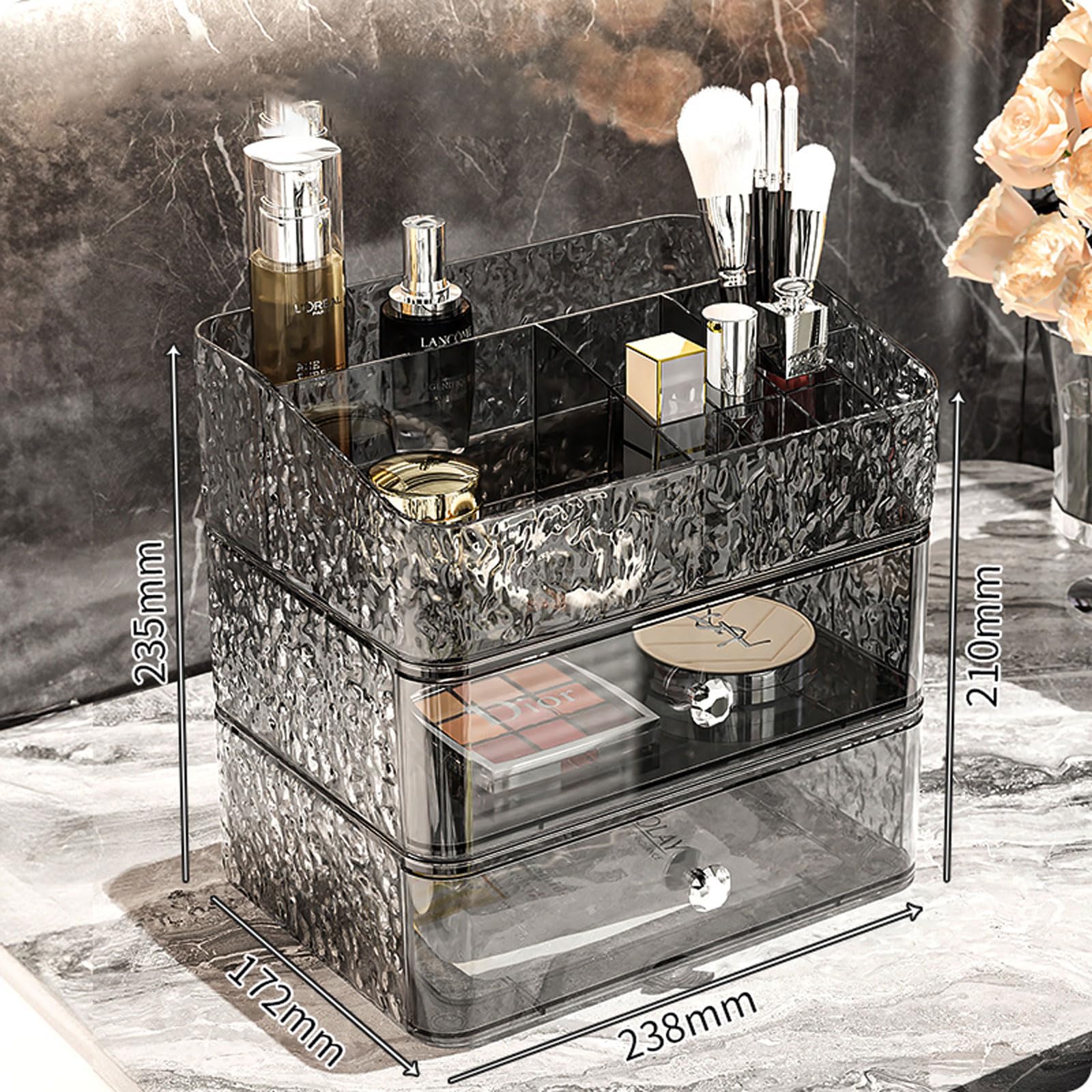 Organizzatore per Trucchi,Organizzatore per Trucchi,Organizzatore per Trucchi,Pennelli,Eyeliner,Porta Rossetto Scatola per Cosmetici per Camera da Letto,scrivania,cassettone,Bagno,Ufficio-Argento TR