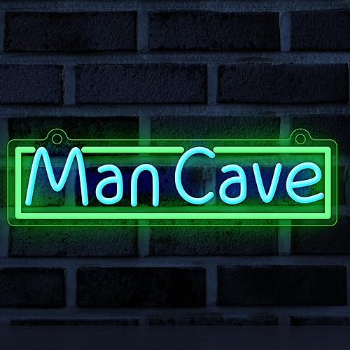 YuanDian Letrero de neón con diseño de cueva de hombre, luces de neón para decoración de pared de sala de jugadores, ideas de regalo para niños,