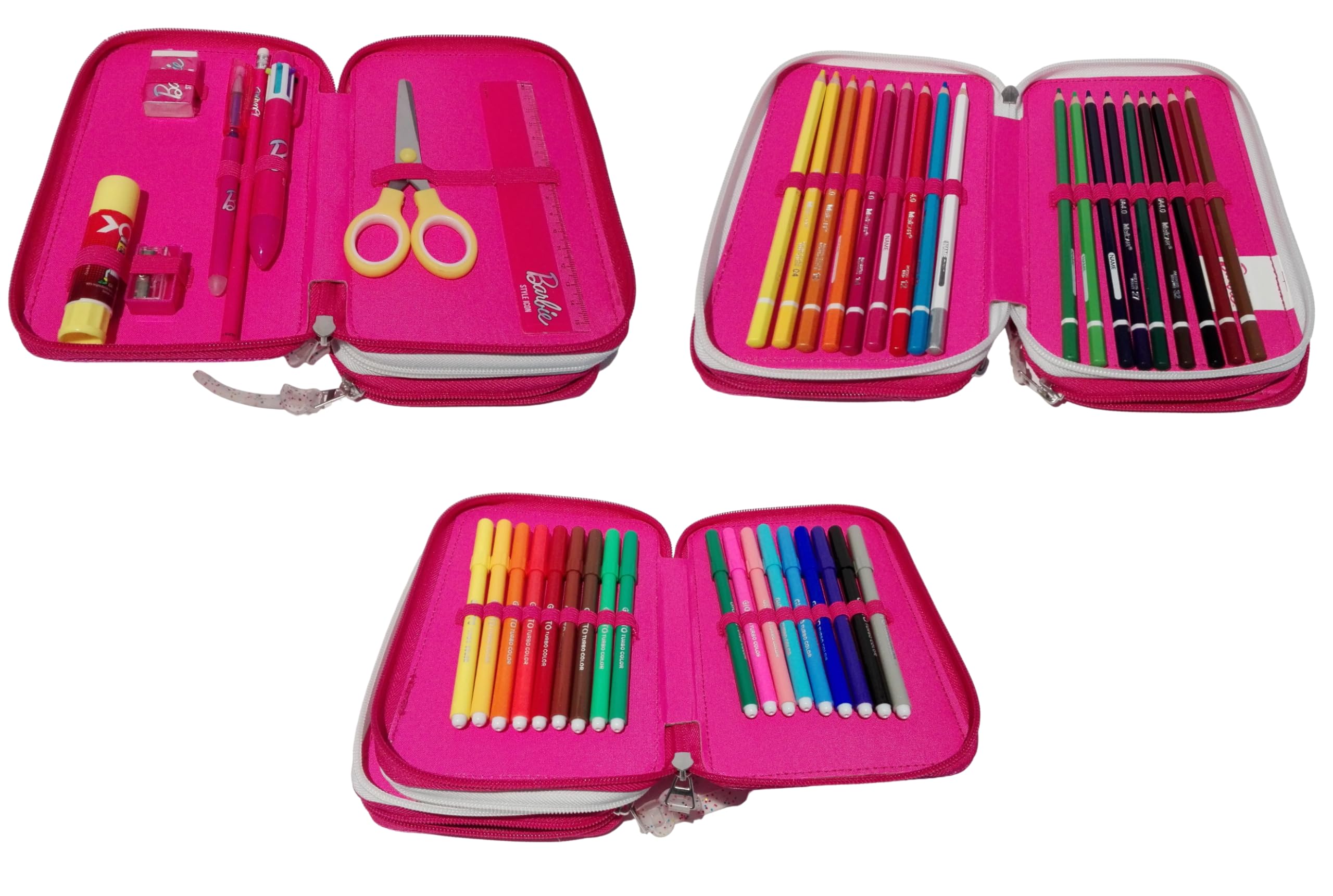 PRESTIGE & DELUXE Trolley Zaino scuola compatibile con Barbie Azzurro + Astuccio 3 piani + Agenda 2024/2025 + omaggio 7 penne cancellabile e portachiave paillettes + Penna sirena