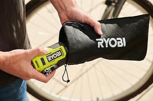 Miniatura 7 de Ryobi RI4-120G Rechargeable Battery Compressor with USB-C for Fast Inflation of Bike Tyres and Sports Balls up to 100 PSI, Backlit LED Display, 1 x